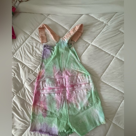 Tractr Kids Colorful Tie-Dye Overalls - Picture 2 of 2
